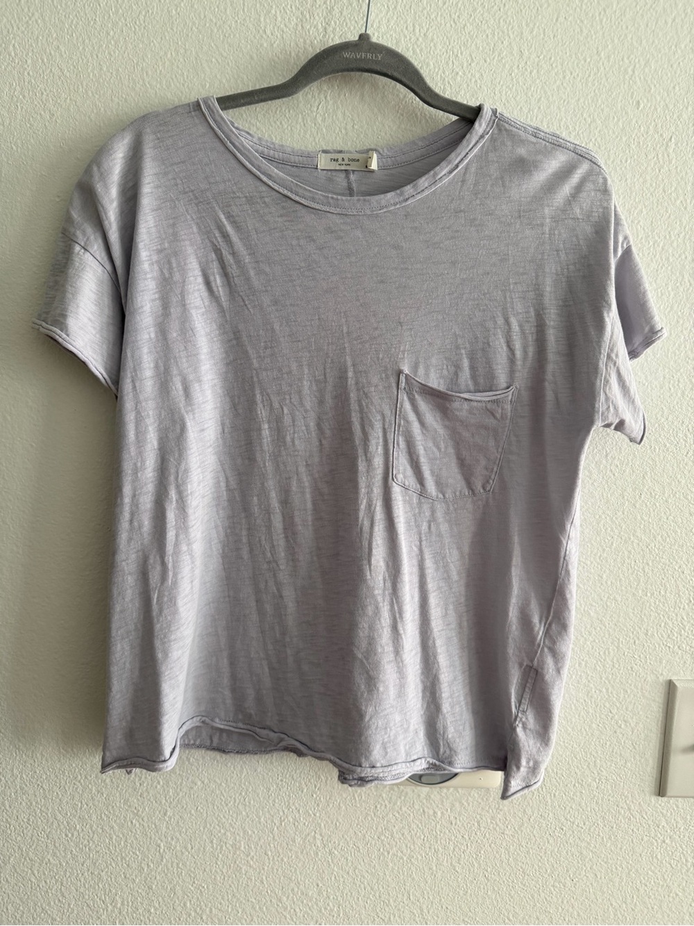 Rag & Bone Lavender Pocket Tee - Women's Casual Short Sleeve Top